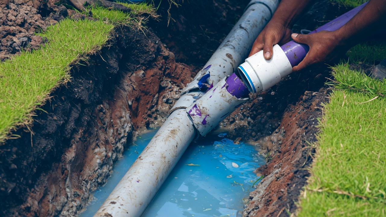 Broken Sprinkler Pipe Repair